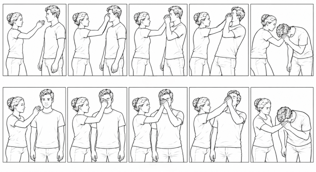 illusion of grabbing someone's nose